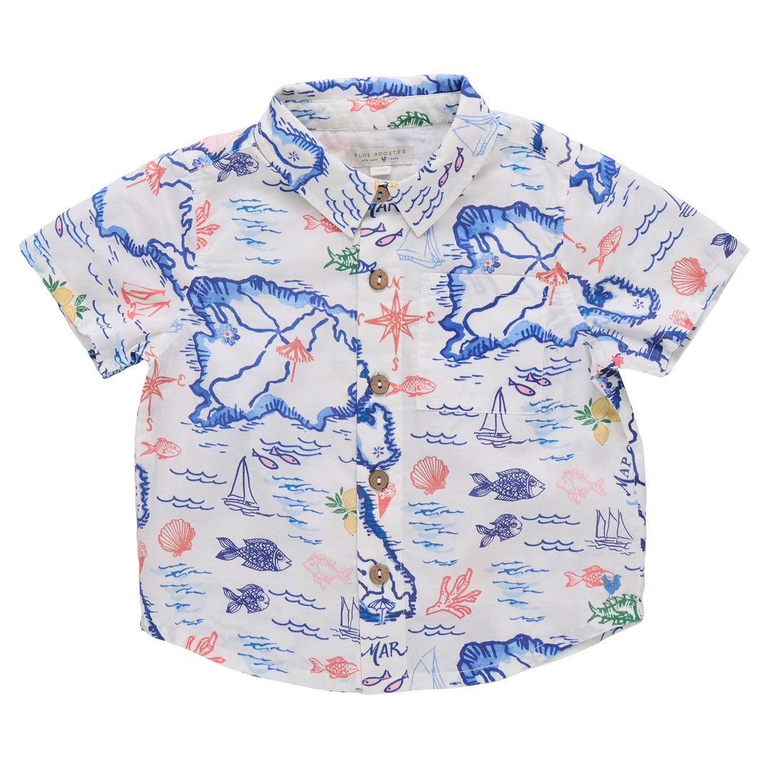 Pink Chicken Jack Shirt in Island Map