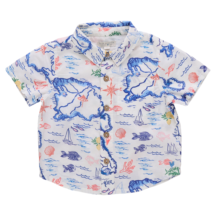 Pink Chicken Jack Shirt in Island Map