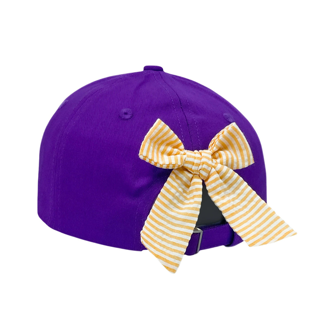 Bits & Bows Clemson Baseball Hat with Bow-Youth
