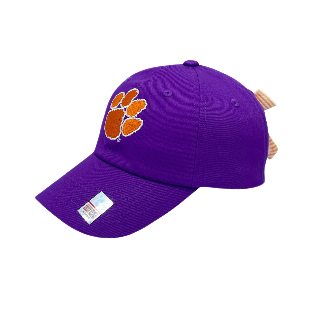 Bits & Bows Clemson Baseball Hat with Bow-Baby