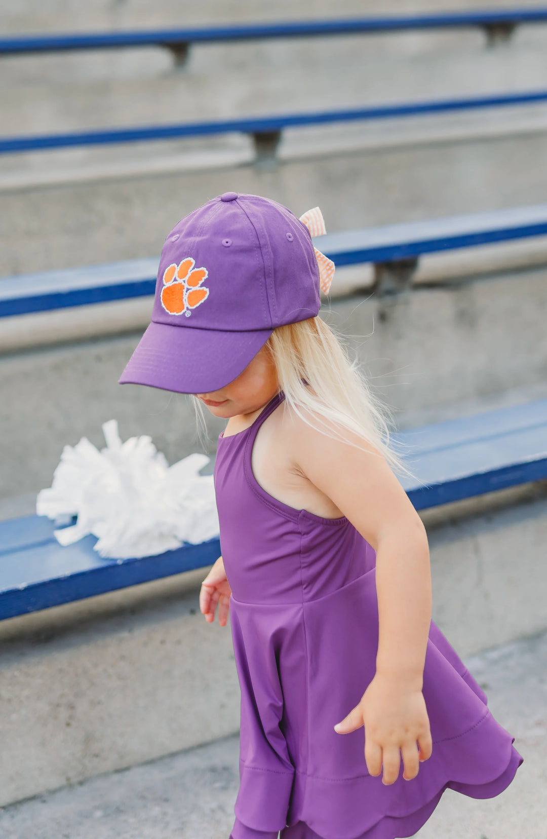 Bits & Bows Clemson Baseball Hat with Bow-Baby