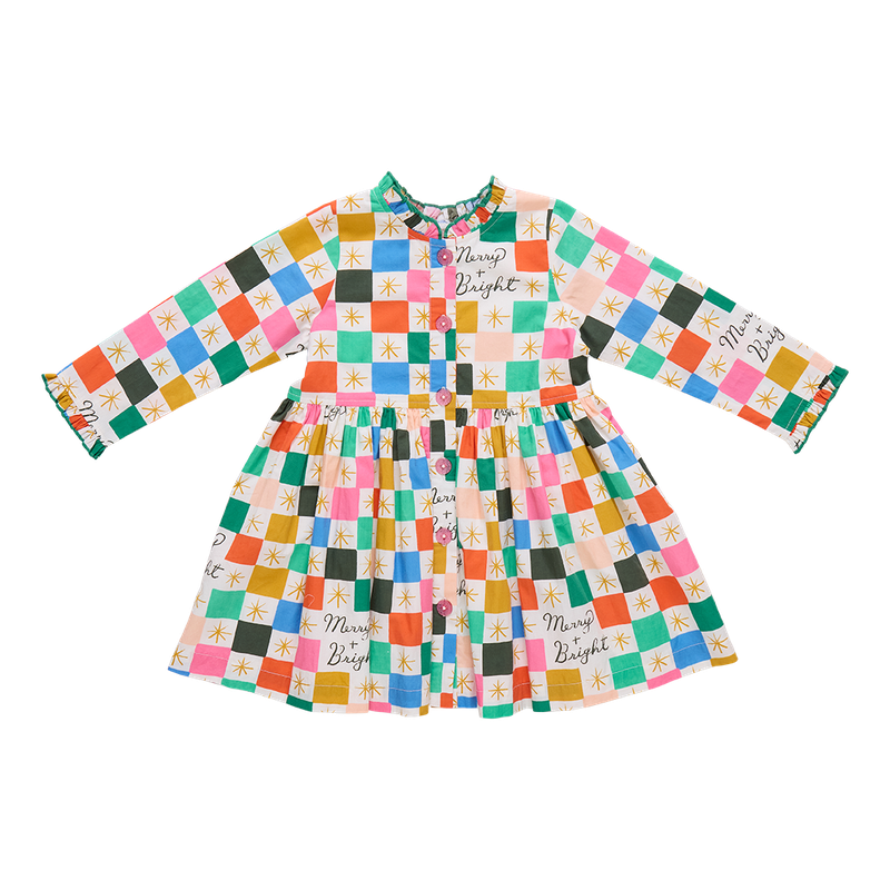 Pink Chicken Autumn Dress in Merry & Bright (size 3-6)