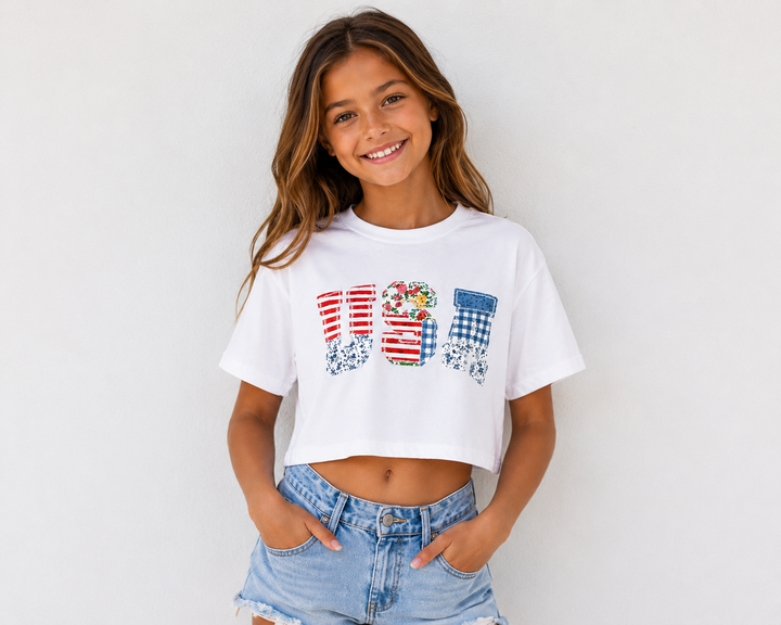 USA Patch Tee in White