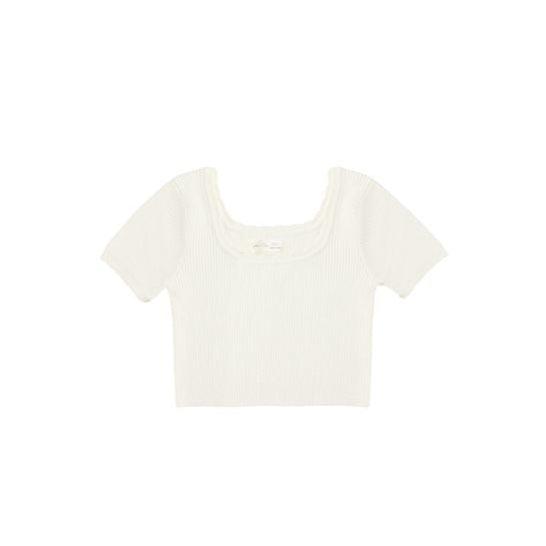 Rylee & Cru Scallop Tee in Natural (sizes 10-14)