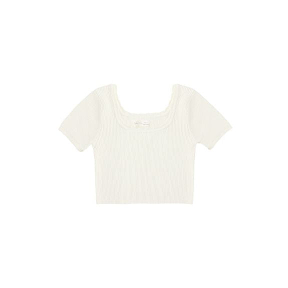 Rylee & Cru Scallop Tee in Natural