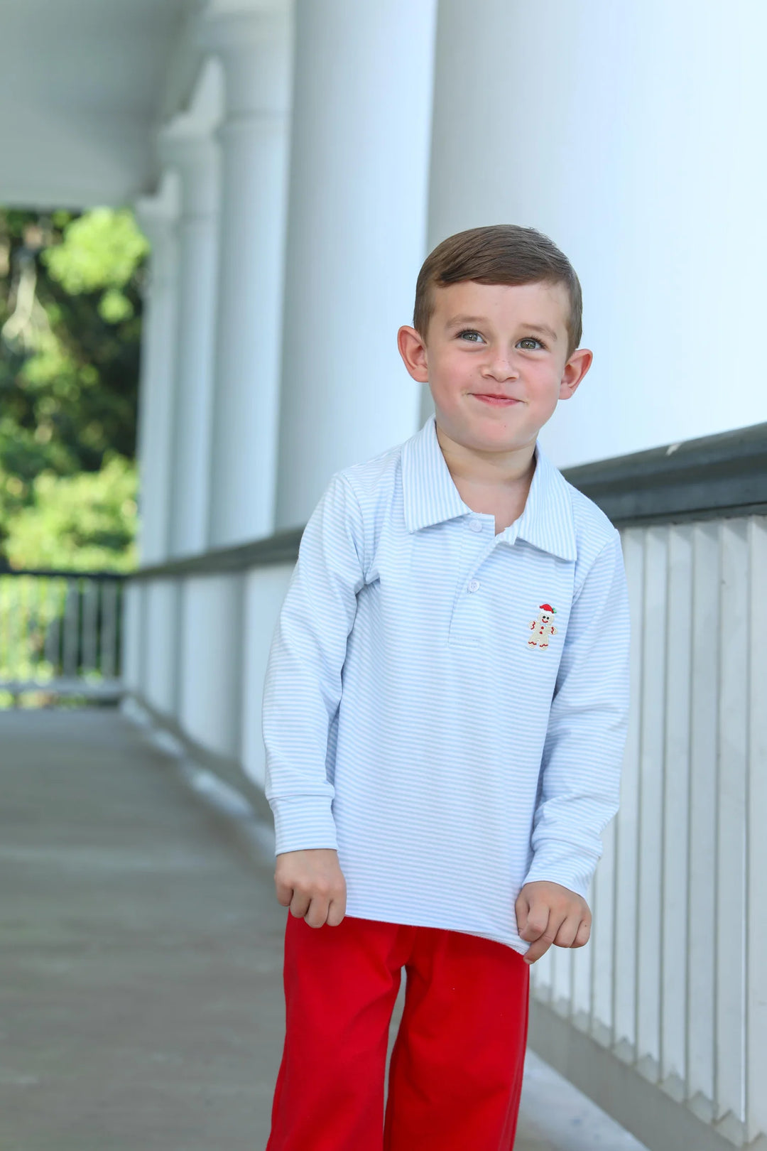 Trotter Street Kids Blue Gingerbread Polo
