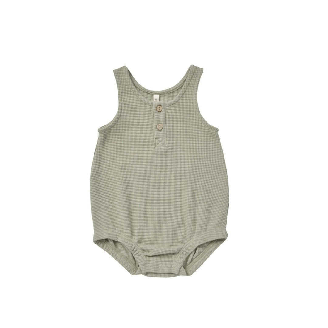 Quincy Mae Sleeveless Bubble Romper in Sage