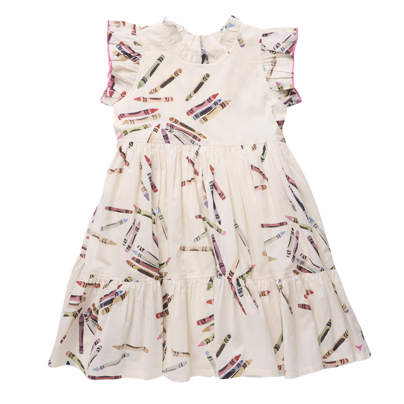 Pink Chicken Jennifer Dress in Tossed Crayons (size 3-6)