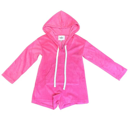 Belle Cher Terry Hot Pink Romper