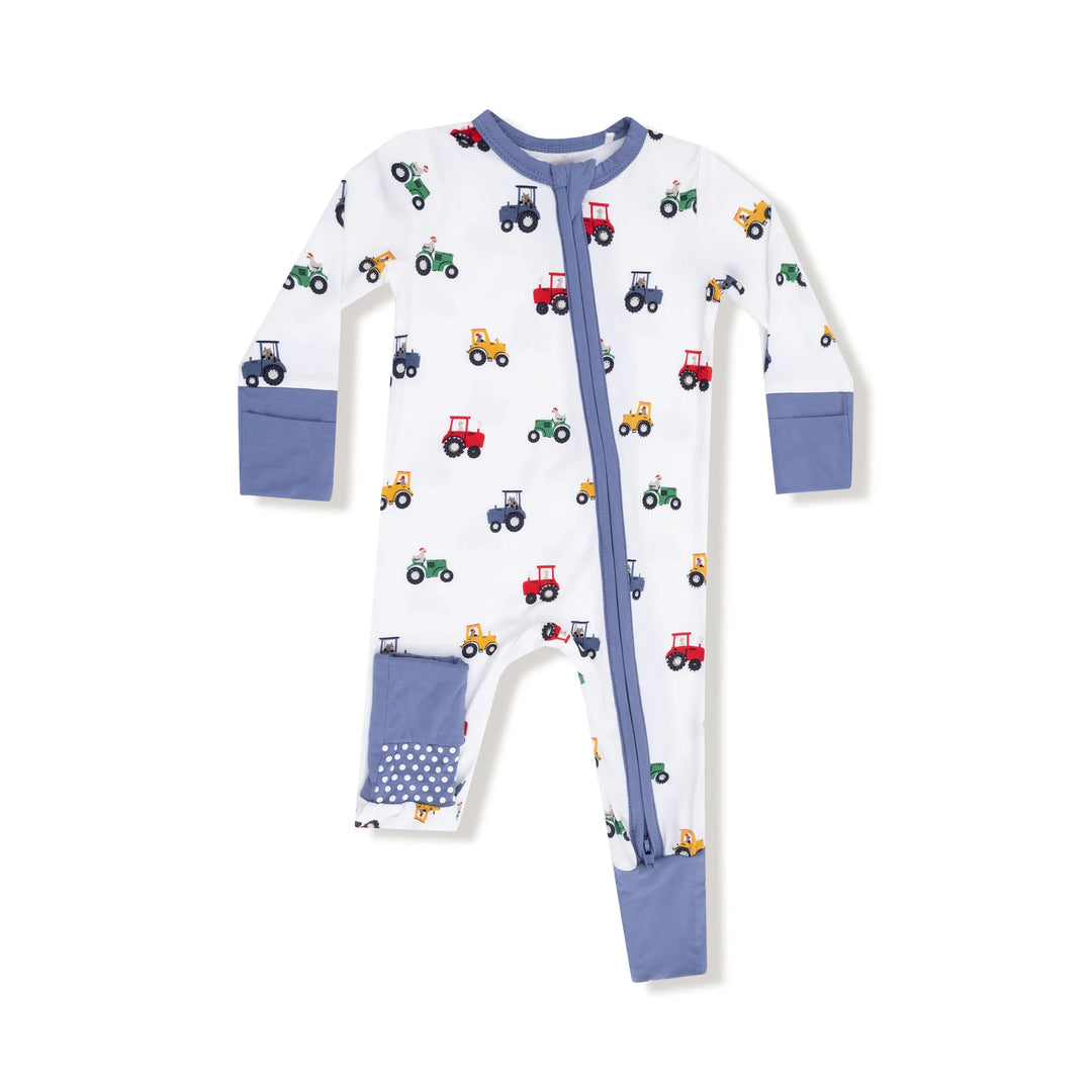 Angel Dear Mini Tractors 2 Way Zip Romper