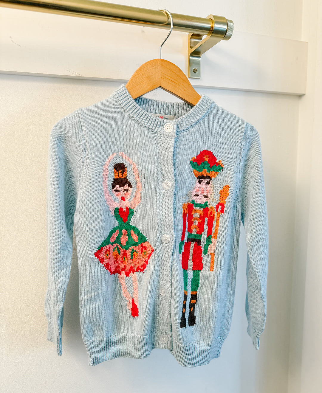 Lulu Bebe Blue Nutcracker Knit Sweater