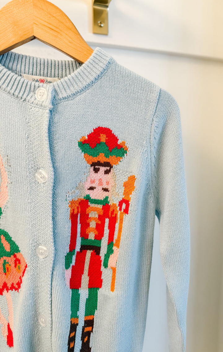 Lulu Bebe Blue Nutcracker Knit Sweater