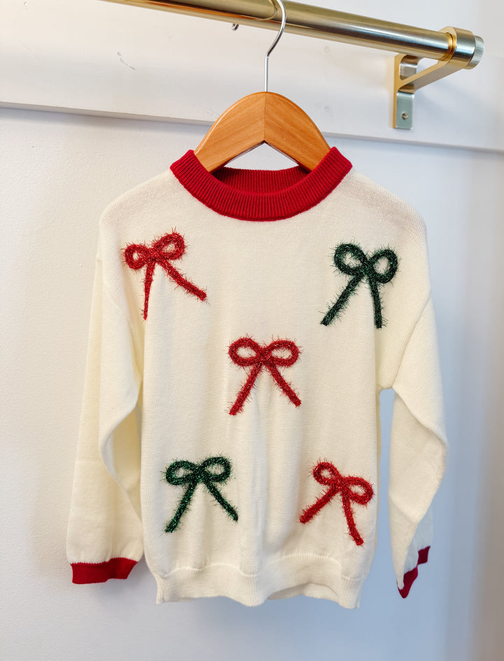 Lulu Bebe Christmas Bows Sweater