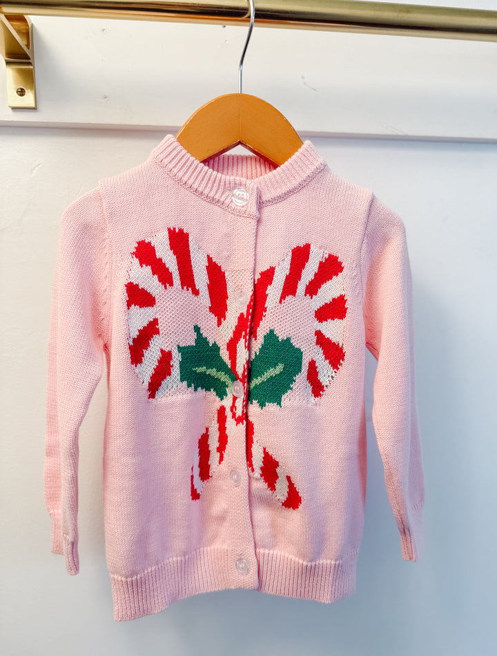 Lulu Bebe Pink Candy Cane Knit Sweater