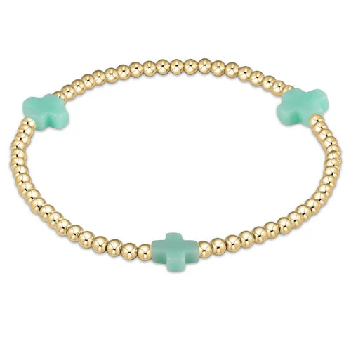 Signature Cross Bracelet- Mint