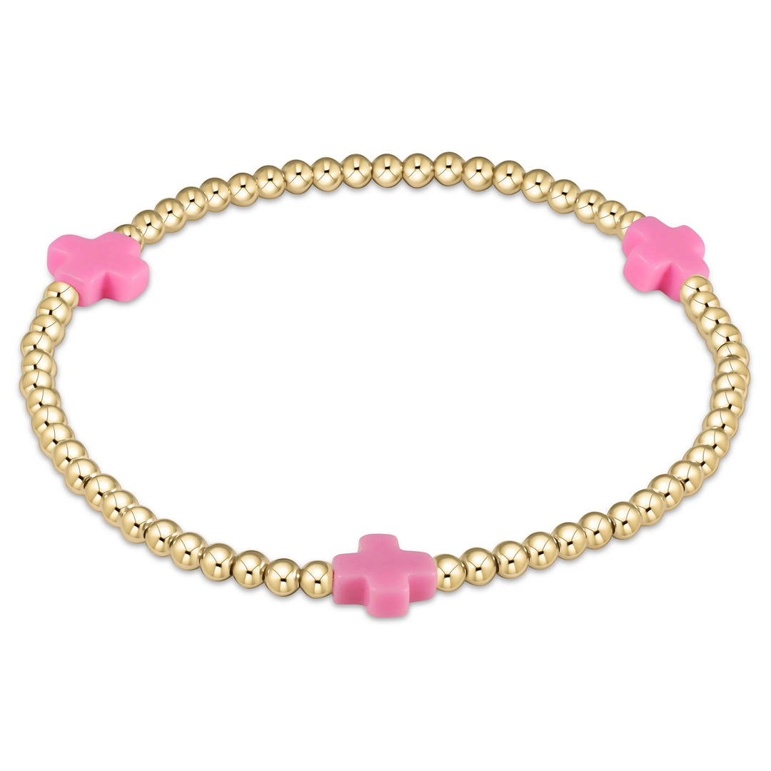 Enewton Sign of the Cross 3mm Bracelet in Bright Pink