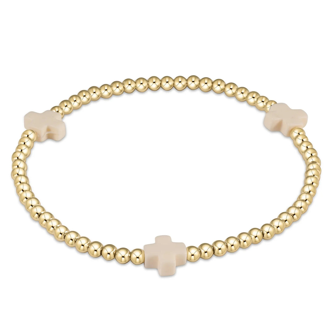 Egirl Signature Cross Bracelet in Offwhite