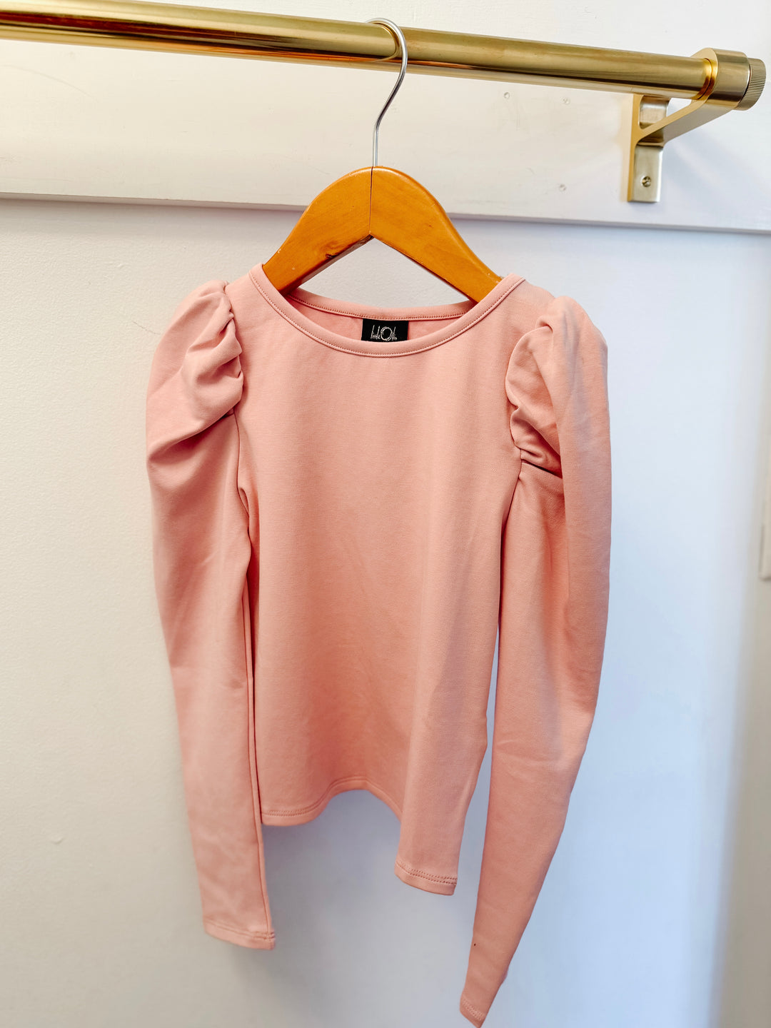 Little Olin Blush Puff Sleeve Top