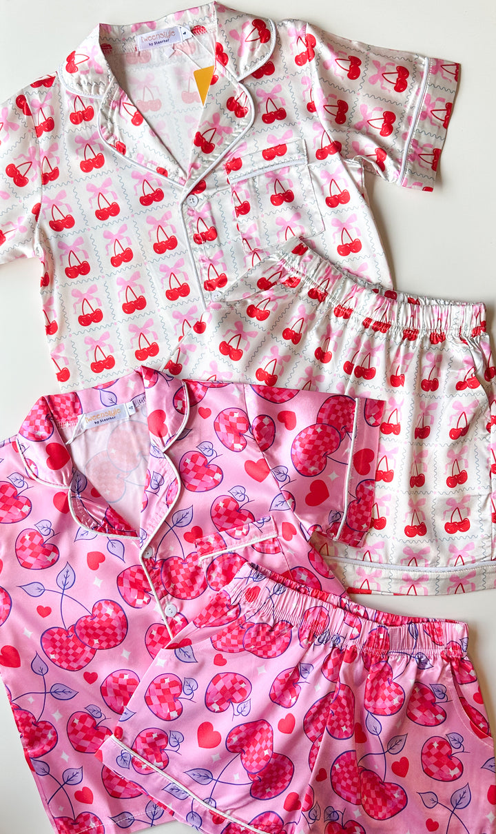 Love Cherries Satin Loungewear Set