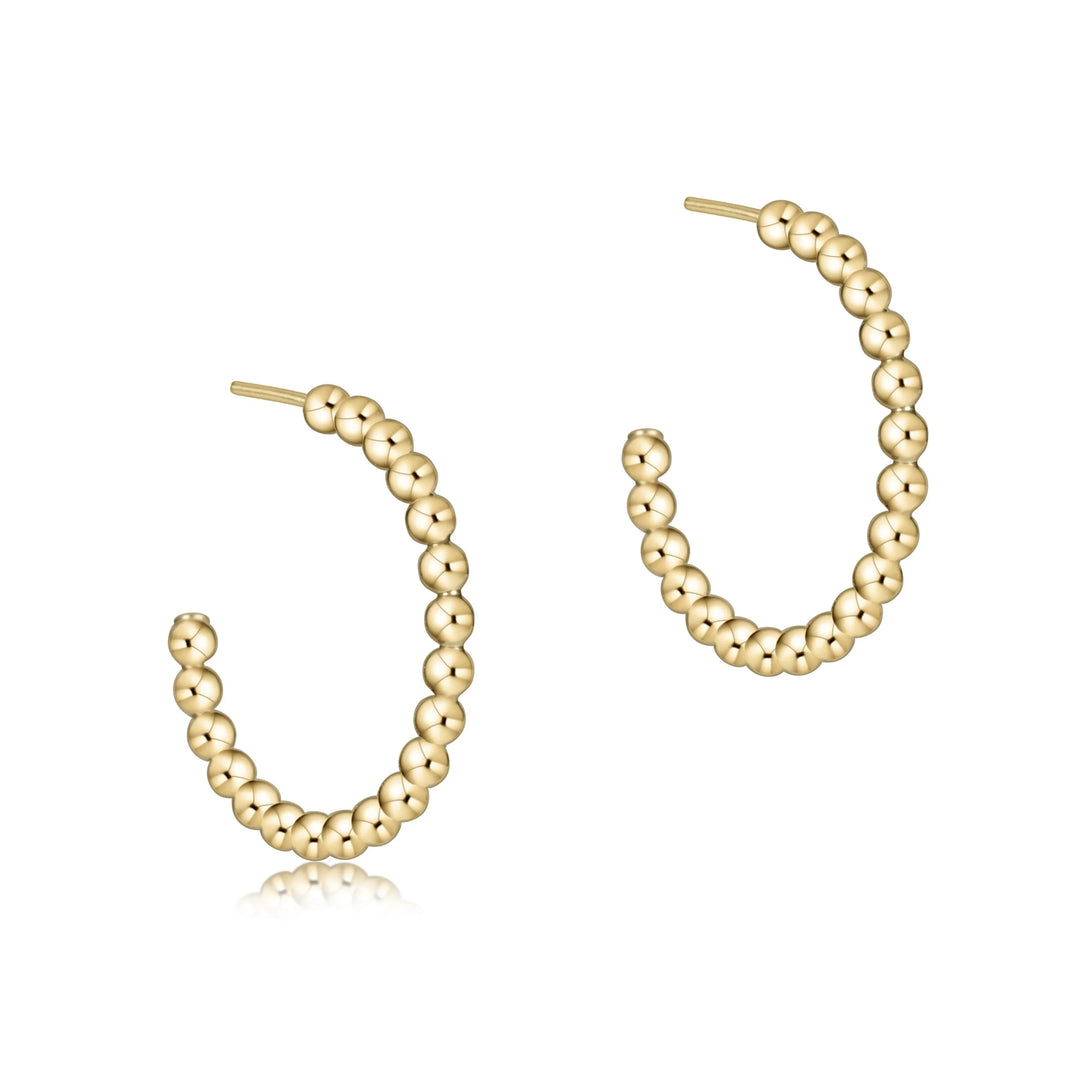 Enewton Beaded Classic 1" Post Hoop Earrings in Gold