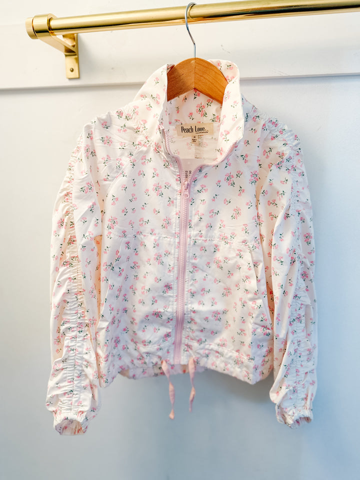 Peach Love Cali Floral Windbreaker- Pink
