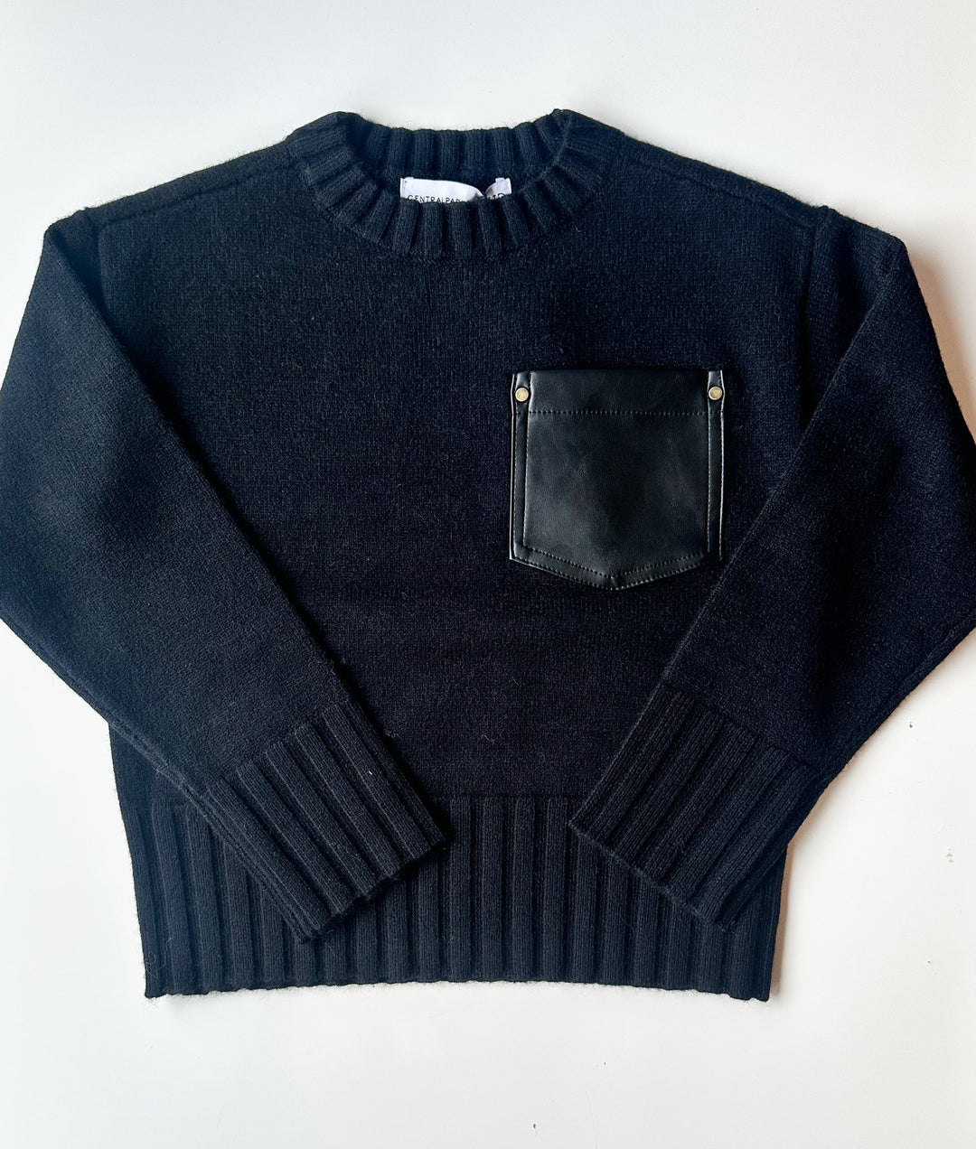 Central Park West Black Pocket Sweater