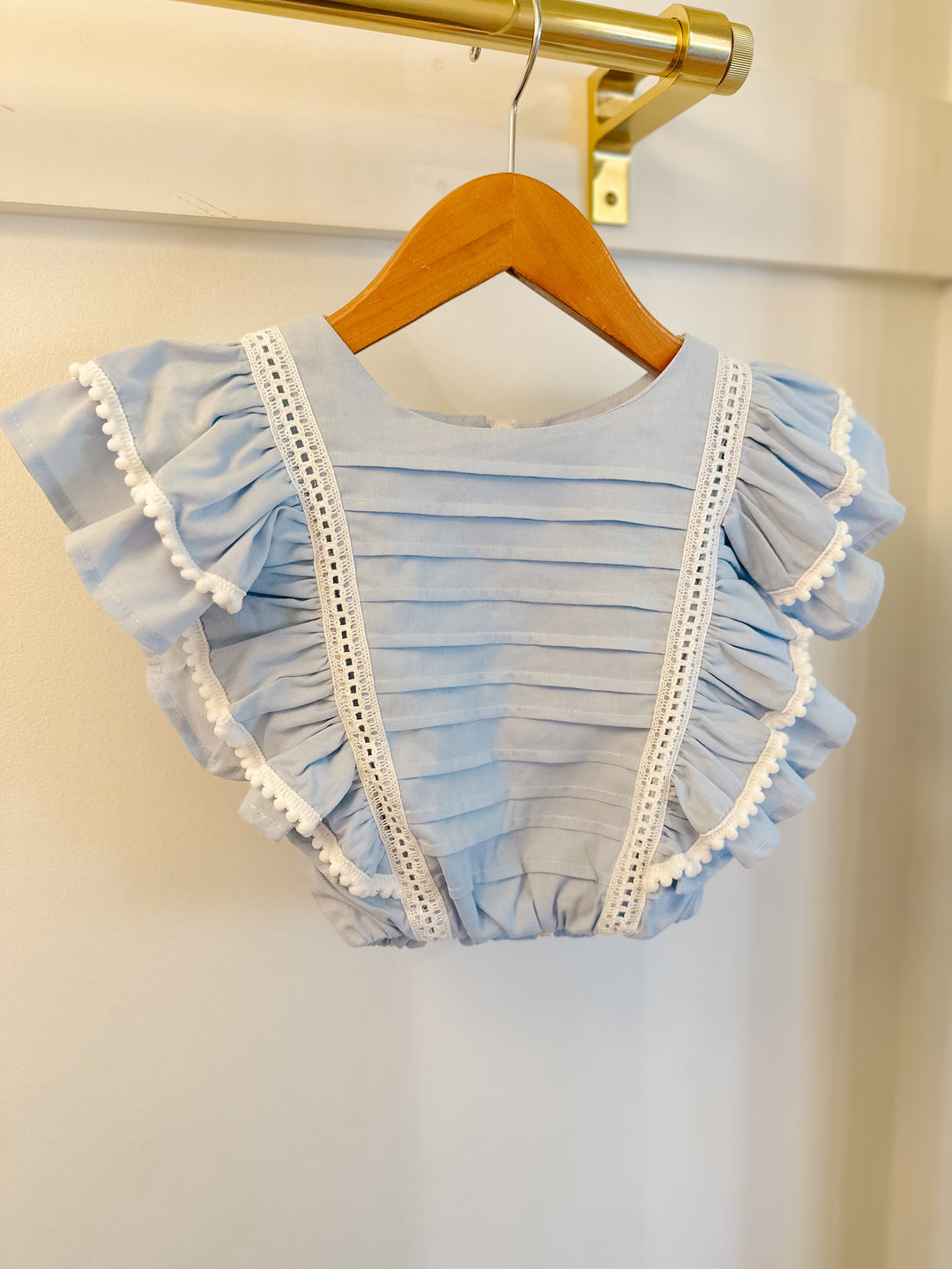 IF SO Blue Top with Lace Detail