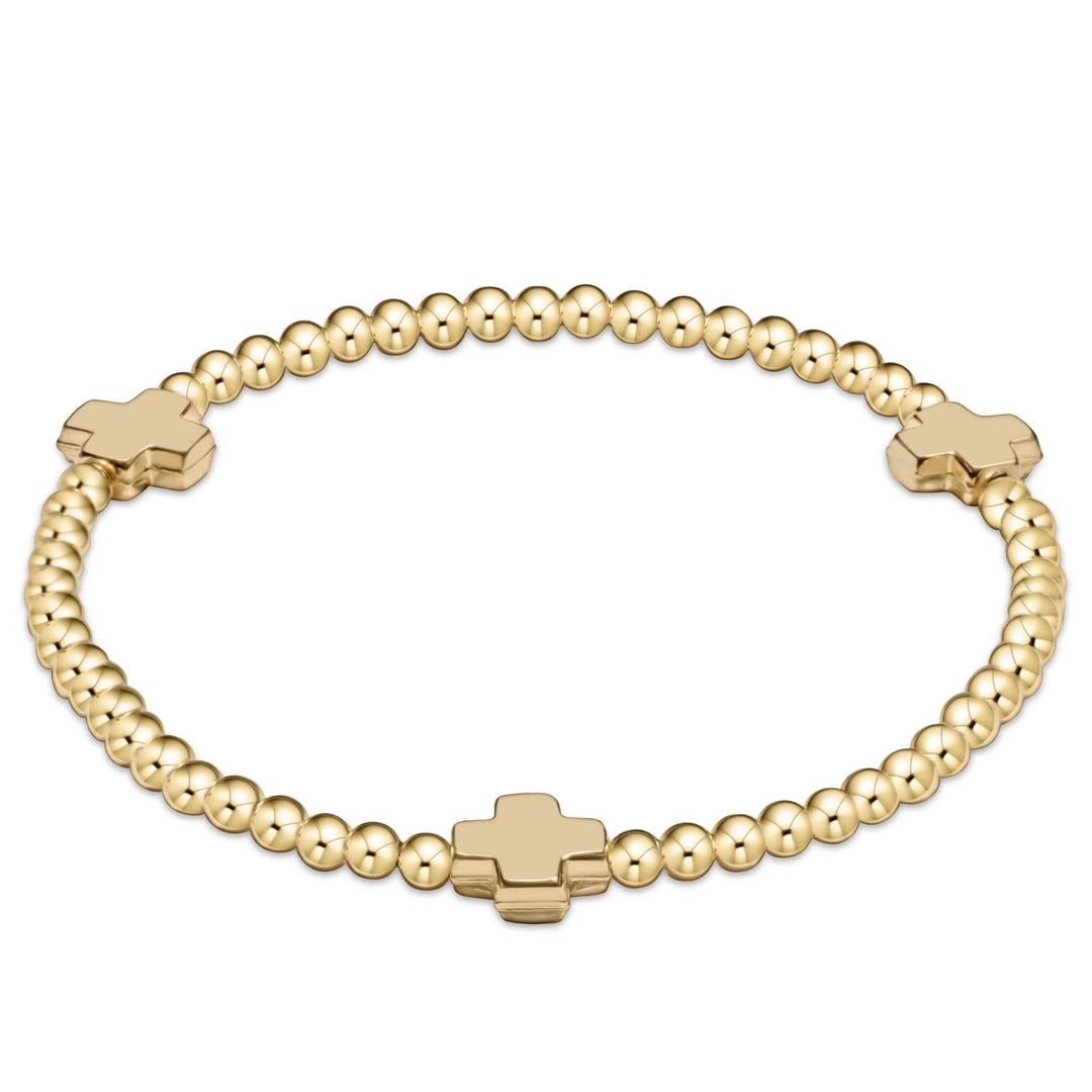 Enewton Signature Cross 3mm Gold Bracelet