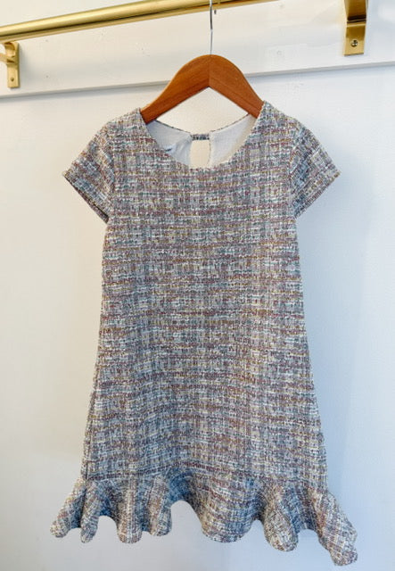 Area Code Melania Short Sleeve Dress with Ruffle