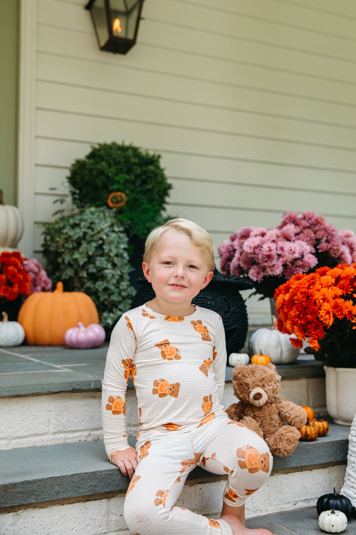 Gingham Bear 2 Piece Pajama Set