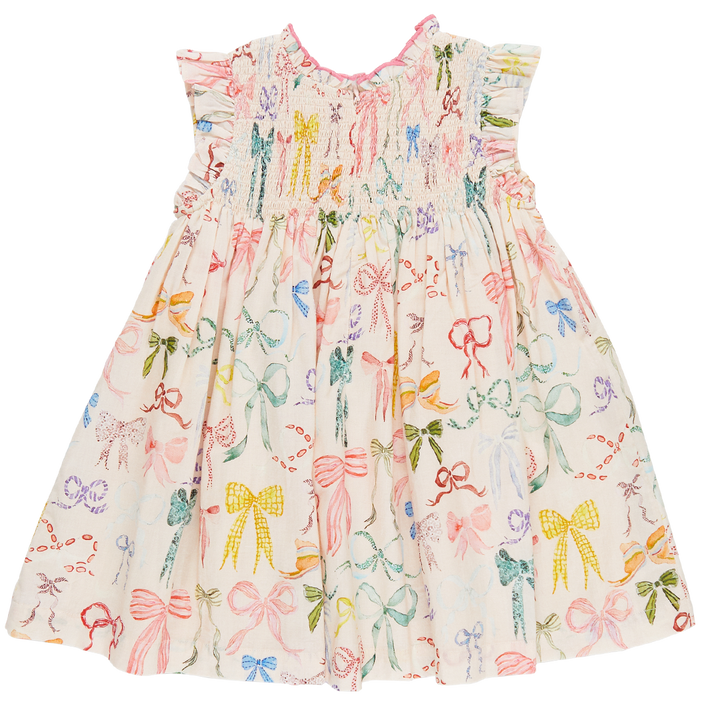 Pink Chicken Watercolor Bow Stevie Dress (sizes 2-6)