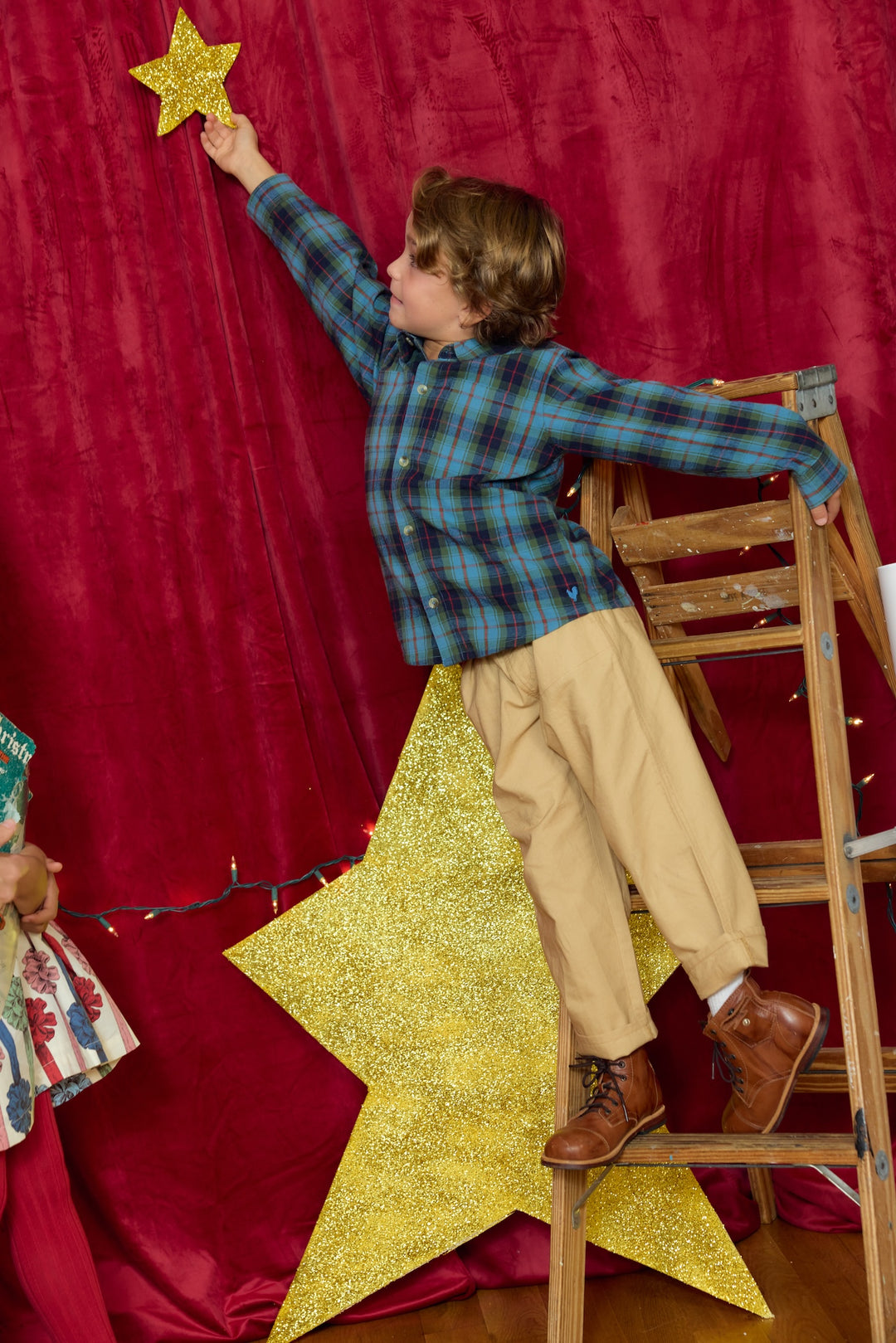 Pink Chicken Jack Shirt in Blue Tartan