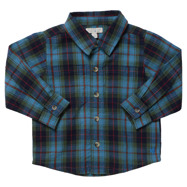 Pink Chicken Jack Shirt in Blue Tartan