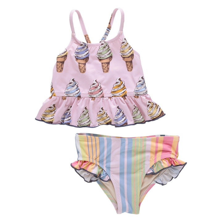 Pink Chicken Joy Tankini in Soft Serve (size 7)