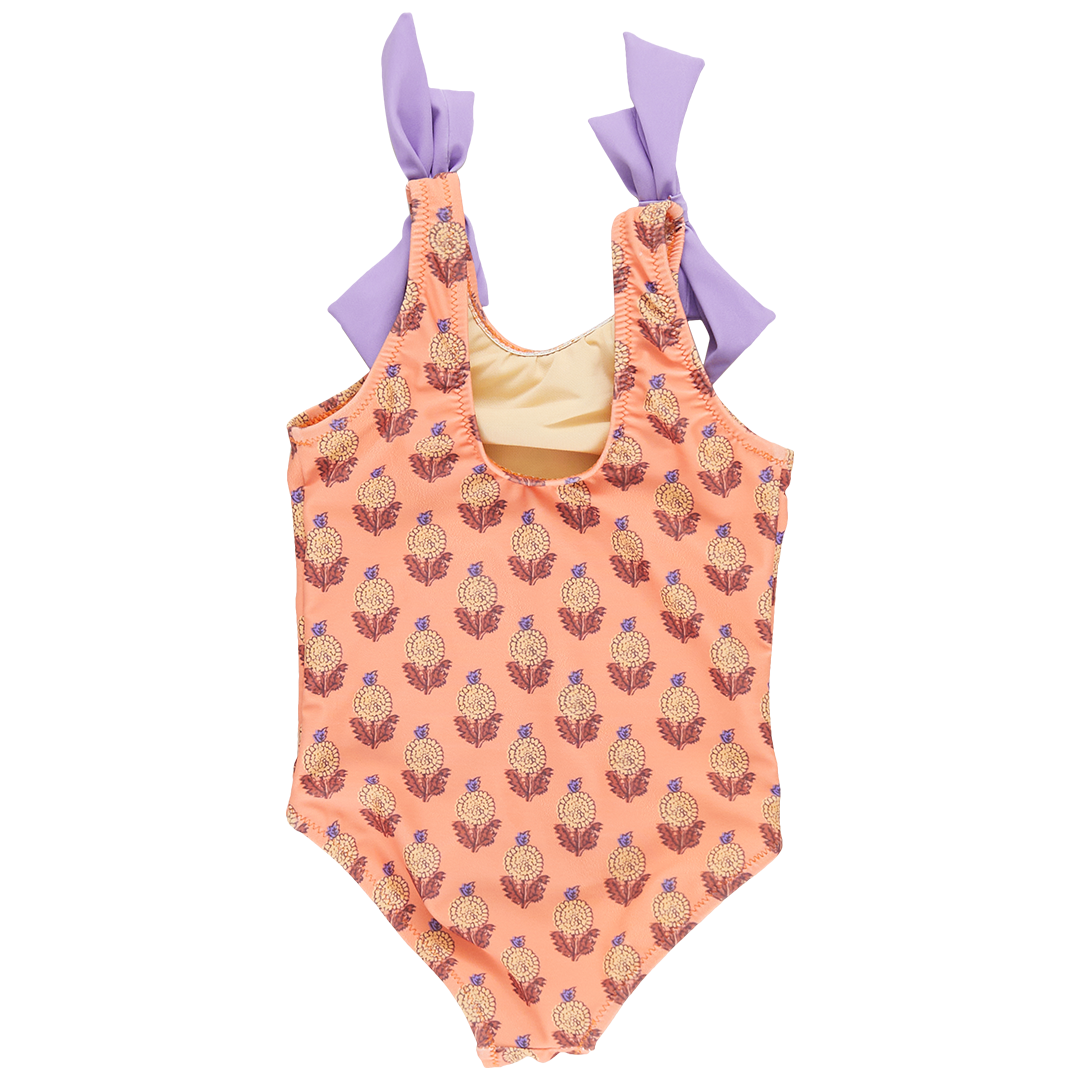 Pink Chicken Orange Dahlia Shelly Suit (sizes 2-6)