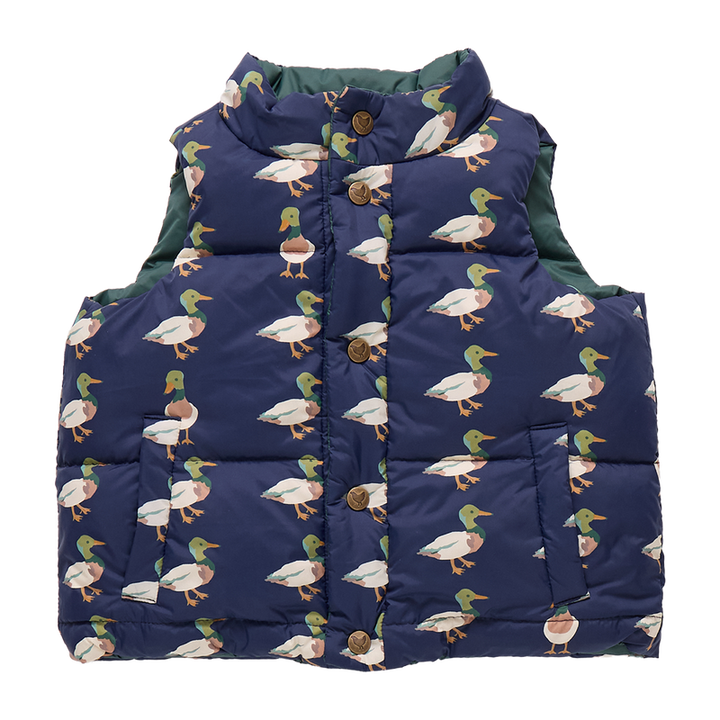 Pink Chicken Reversible Ellis Vest in Evergreen Stripe (sizes 7-8)