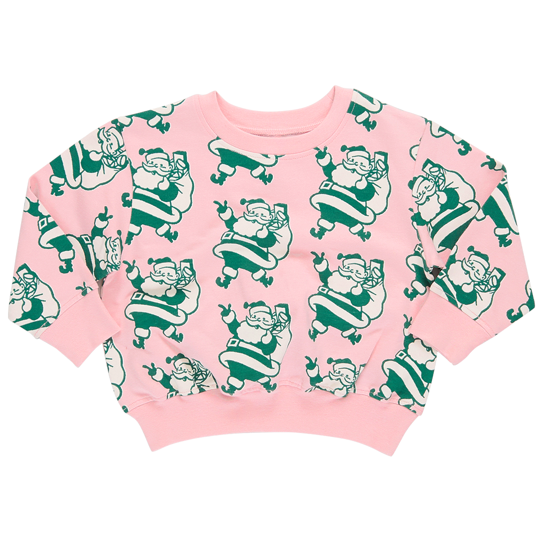 Pink Chicken Santa Organic Sweatshirt (sizes 2-6)