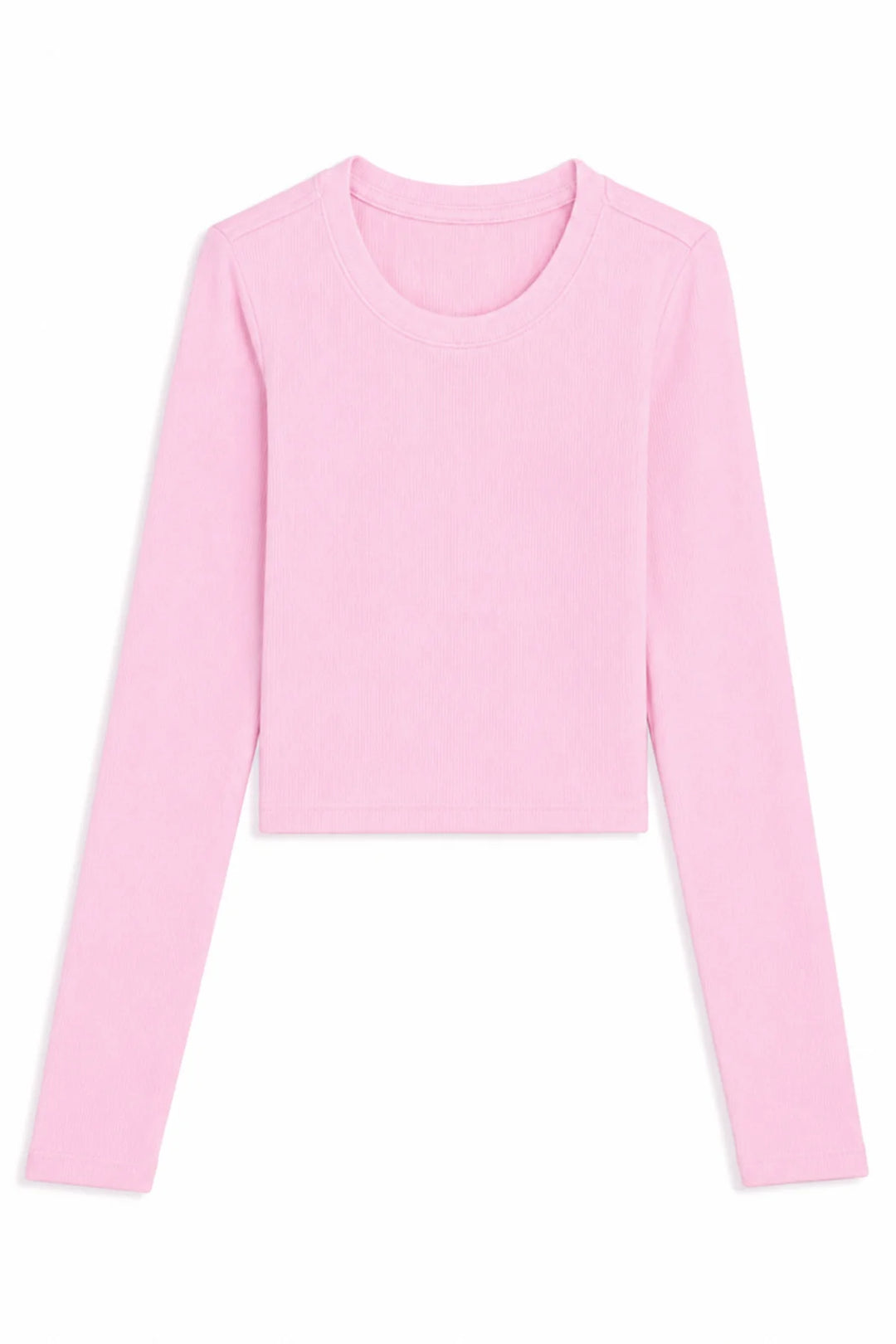 Ribbed Livi Long Sleeve Tee in Baby Pink