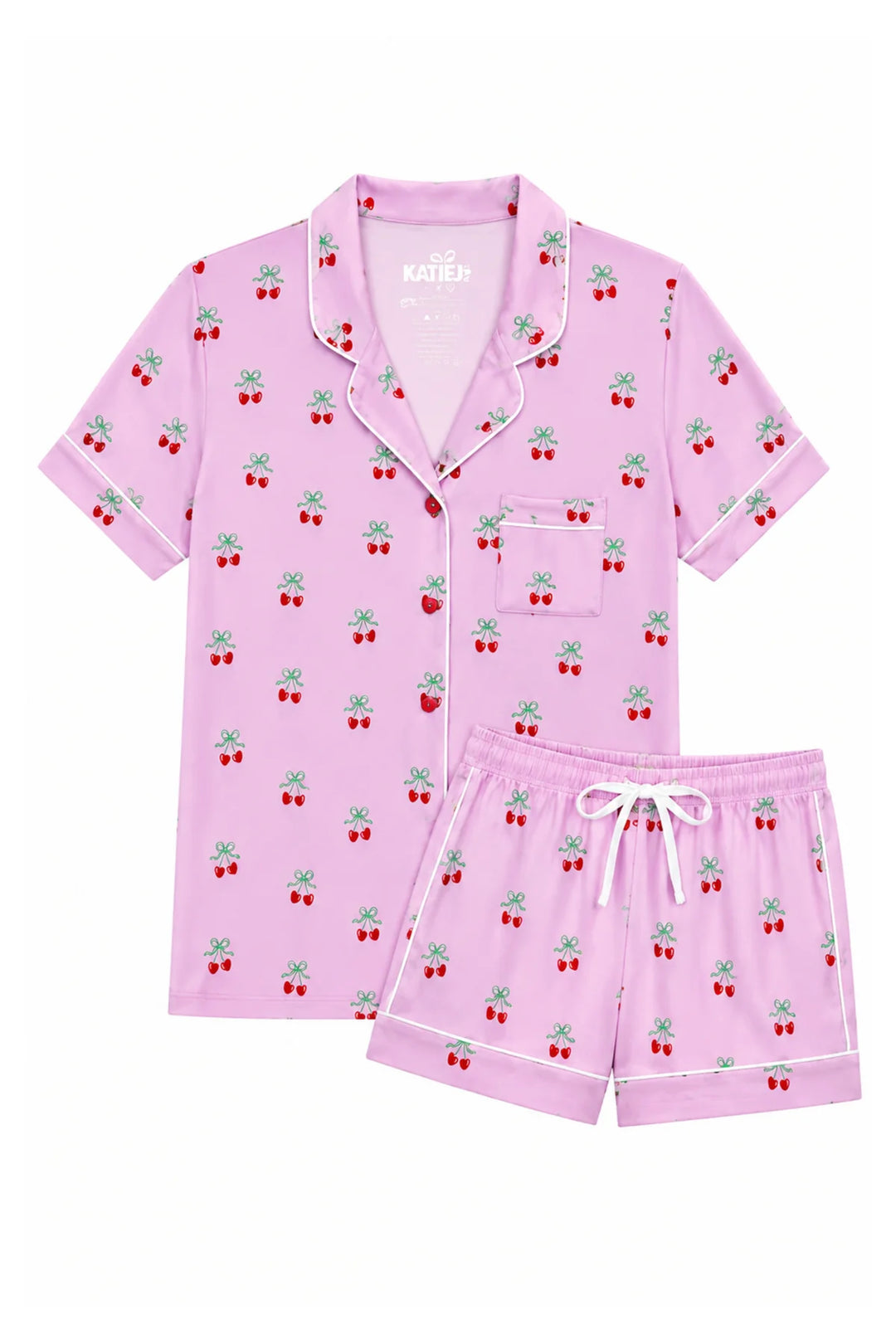 Lynn Pajama Set in Cherry Bows