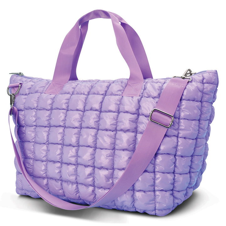 Iscream Lavender Shiny Puffer Overnight Bag