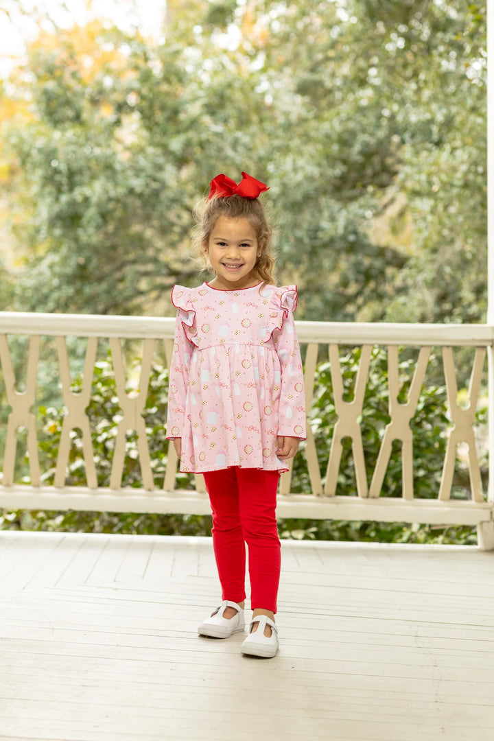 Trotter Street Kids Milk & Cookie Ruffle Pant Set