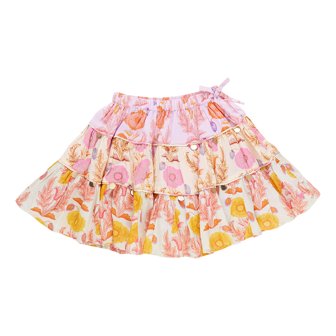 Pink Chicken Gilded Floral Allie Skirt (sizes 3-6)