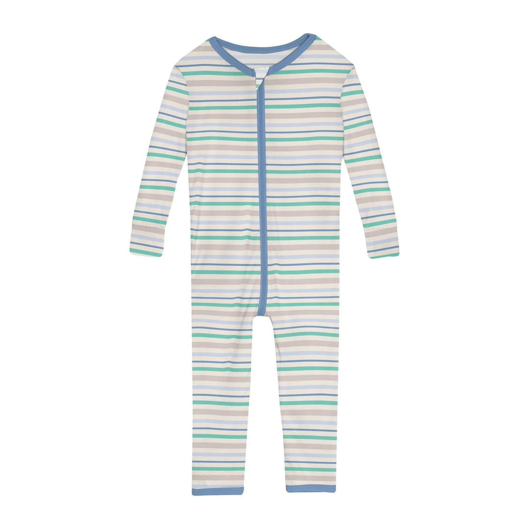 Kickee Pants Convertible Sleeper with Zipper in Mythical Stripe