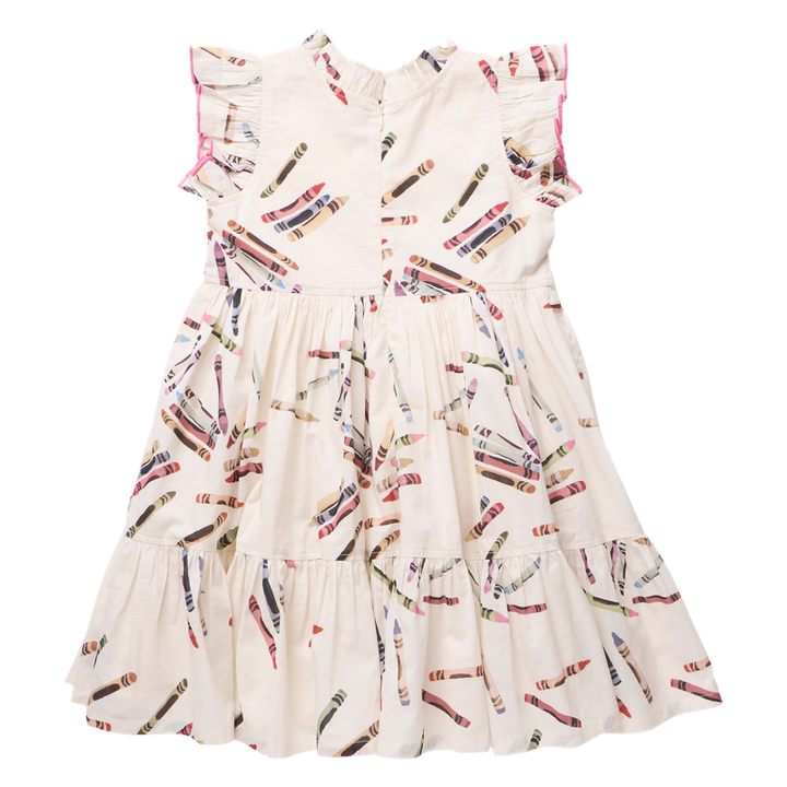 Pink Chicken Jennifer Dress in Tossed Crayons (size 7-8)