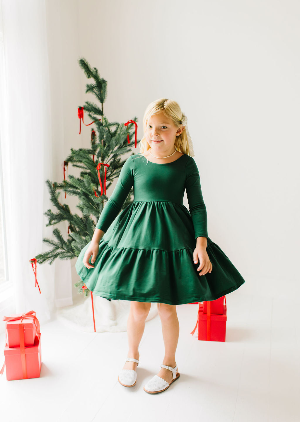 Ollie Jay Gwendolyn Ruffle Dress in Evergreen