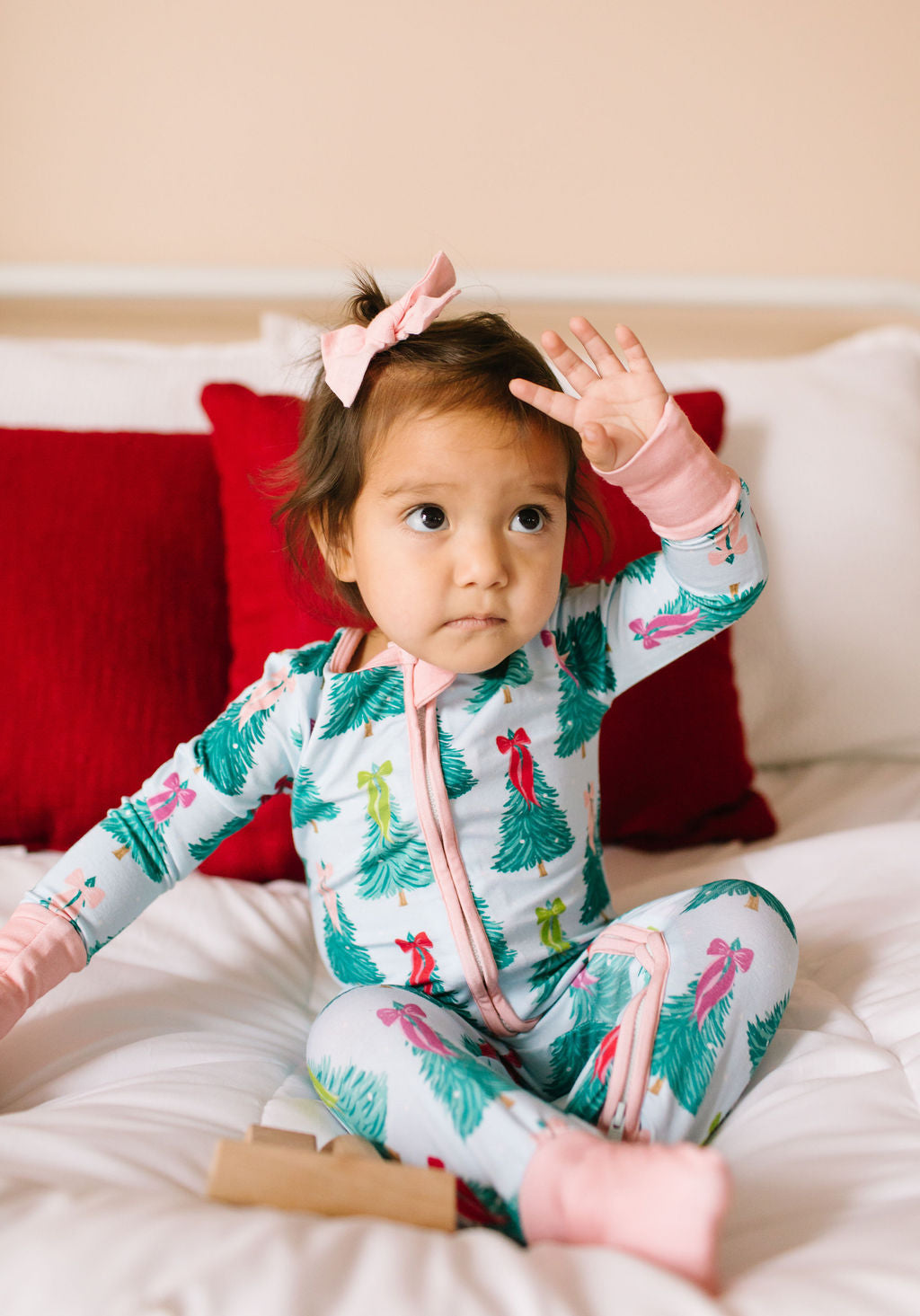 Ollie Jay Zippy Bamboo Baby PJ in Trim the Tree