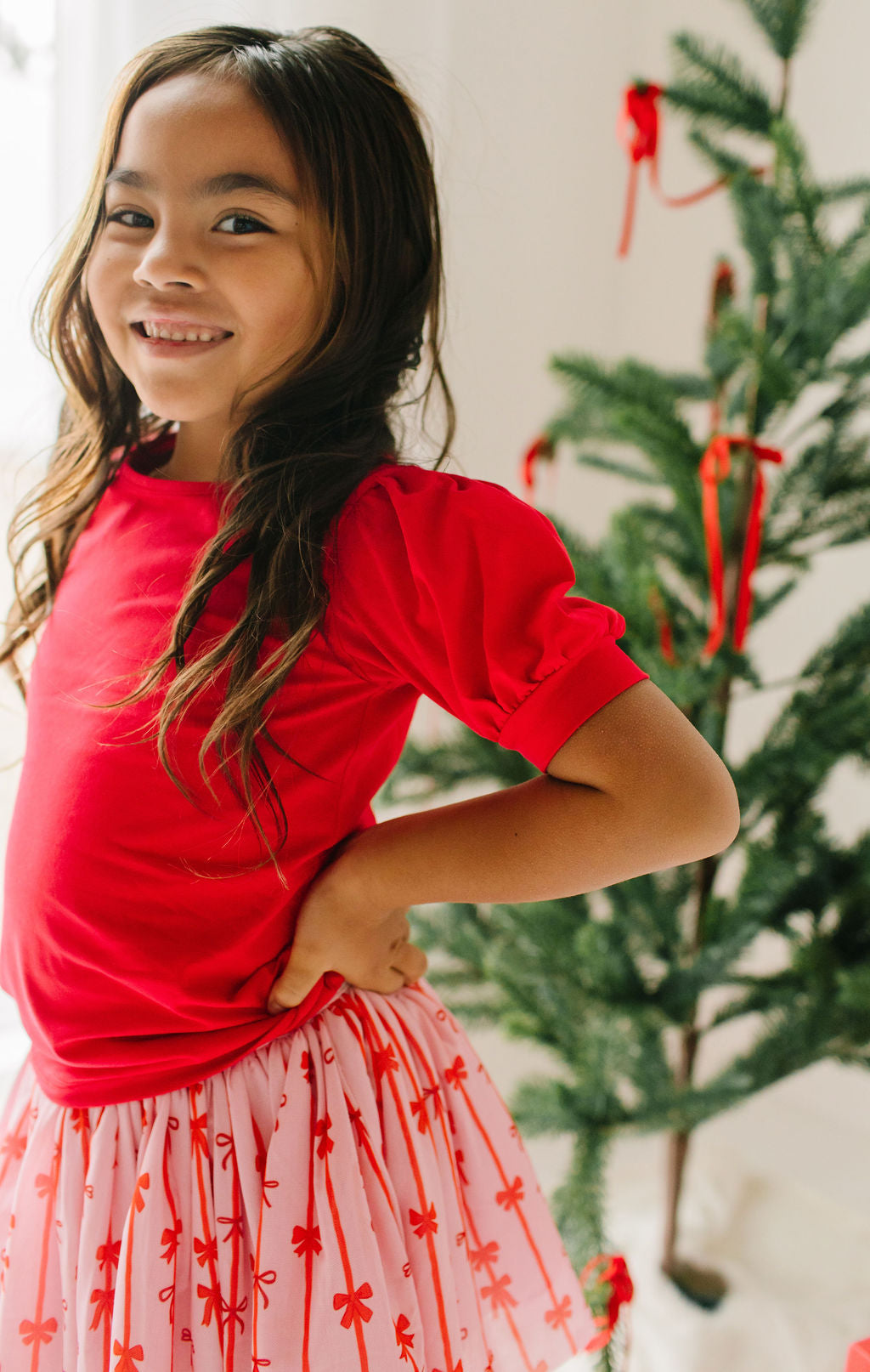 Ollie Jay Puff Tee in Scarlet