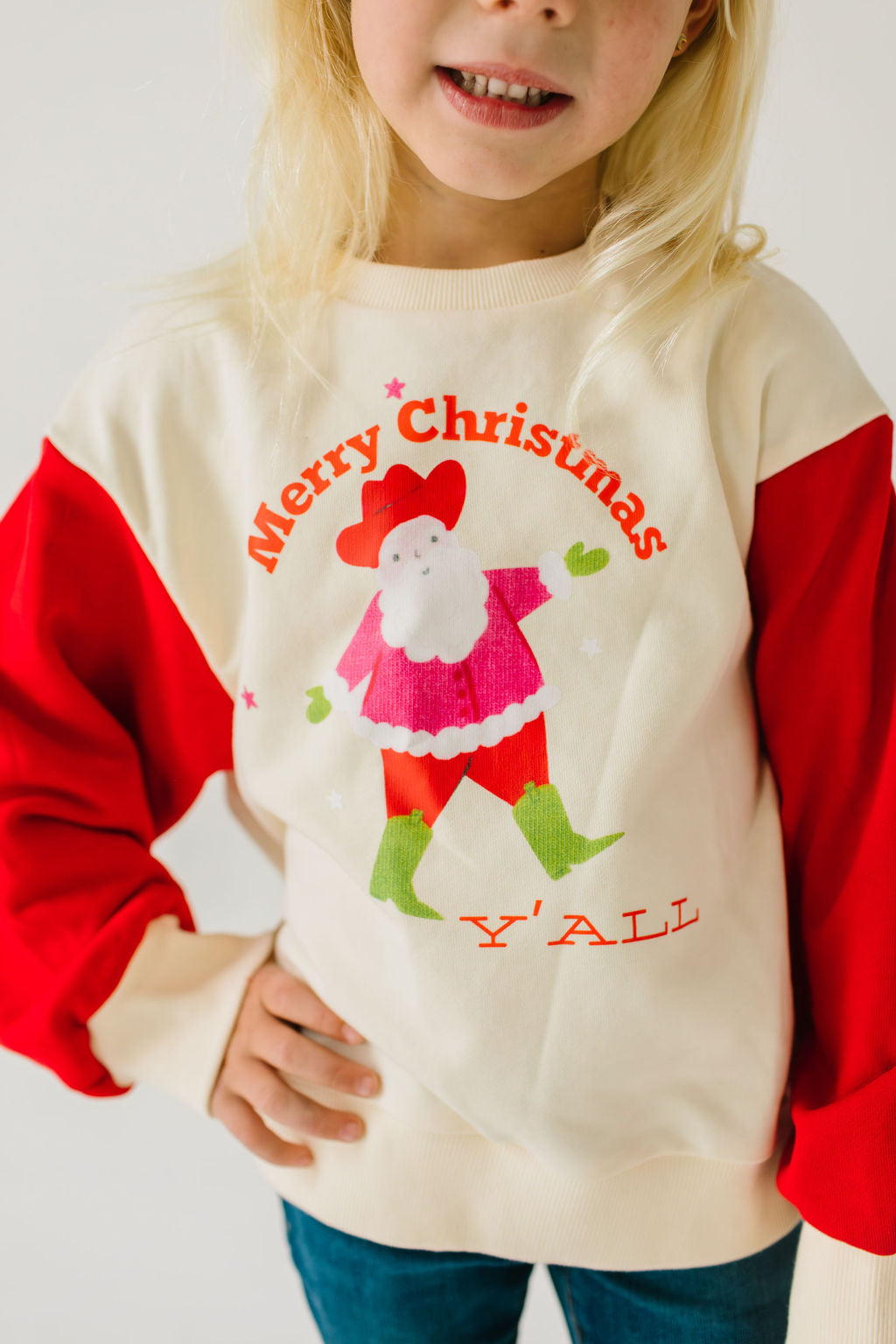 Ollie Jay Cowboy Santa Raglan Sweatshirt