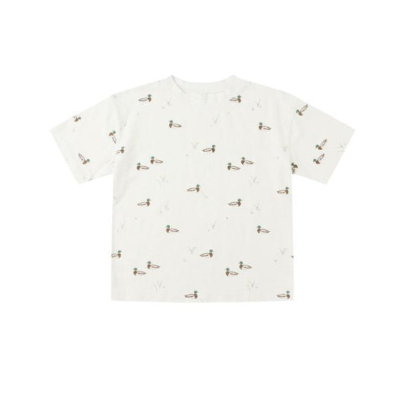 Rylee & Cru Relaxed Tee in Ivory Ducks