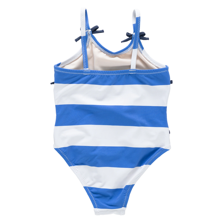 Pink Chicken Lottie Bow Suit in Blue Stripe (size 2-6)